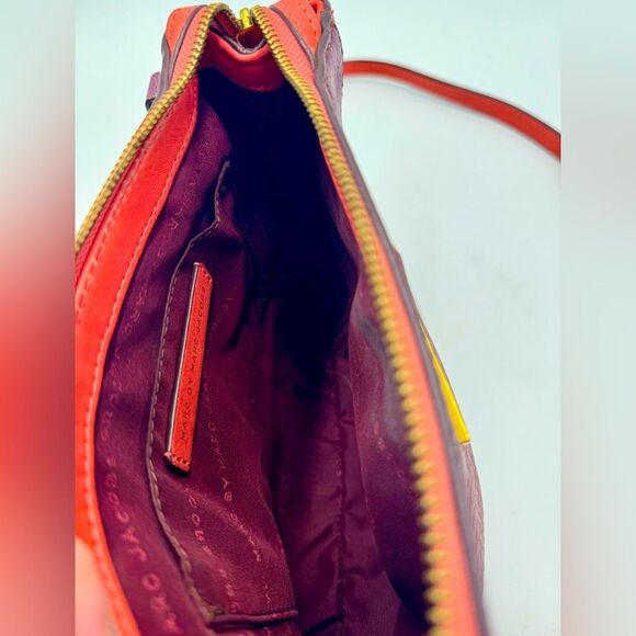 Auth Marc Jacobs Color block Maroon Deep Peach Small Shoulder Bag - Picture 11 of 12